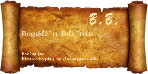 Bogdán Bónis névjegykártya