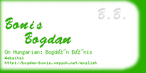 bonis bogdan business card